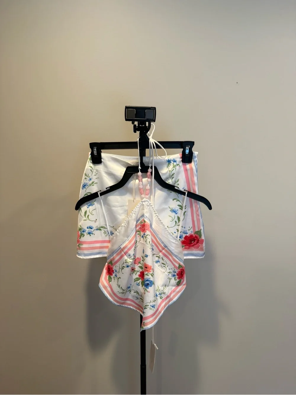 Altar'd State Cream Floral Mini Skirt Set